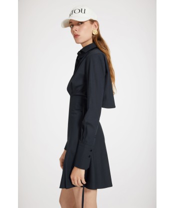 Pleated shirt dress in organic cotton Profitez des Offres !