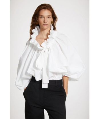 Puff sleeve poplin top livraison et retour toujours gratuits