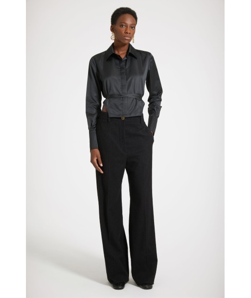 Iconic long trousers in stretch tweed de pas cher