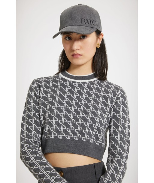 Cropped jumper in sustainable wool jacquard sélection de produits