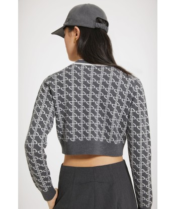 Cropped jumper in sustainable wool jacquard sélection de produits