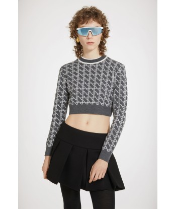 Cropped jumper in sustainable wool jacquard sélection de produits