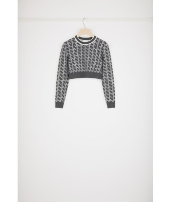 Cropped jumper in sustainable wool jacquard sélection de produits