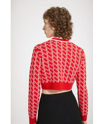 Cropped jumper in sustainable wool jacquard 50% de réduction en Octobre 2024