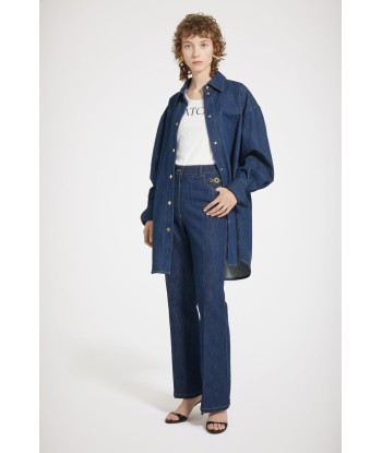 Flared trousers in organic cotton denim Paris Déstockage Promo