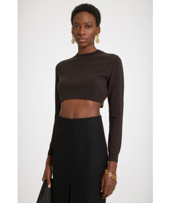 Cropped jumper in sustainable wool and cashmere Amélioration de cerveau avec