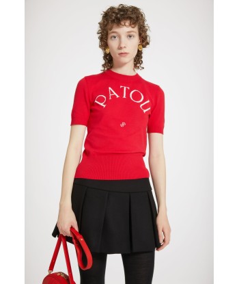 Patou jacquard knit top in organic cotton blend l'évolution des habitudes 