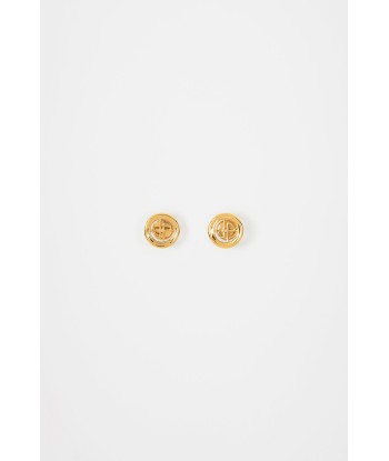 JP stud earrings in gold-plated brass hantent personnes