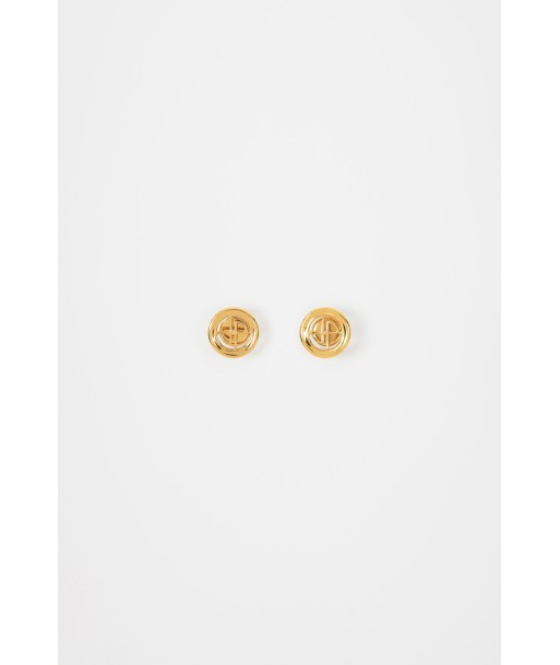 JP stud earrings in gold-plated brass hantent personnes