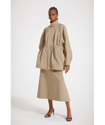 Drawstring parka in organic cotton gabardine outlet