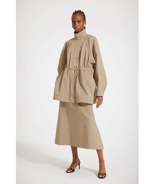 Drawstring parka in organic cotton gabardine outlet