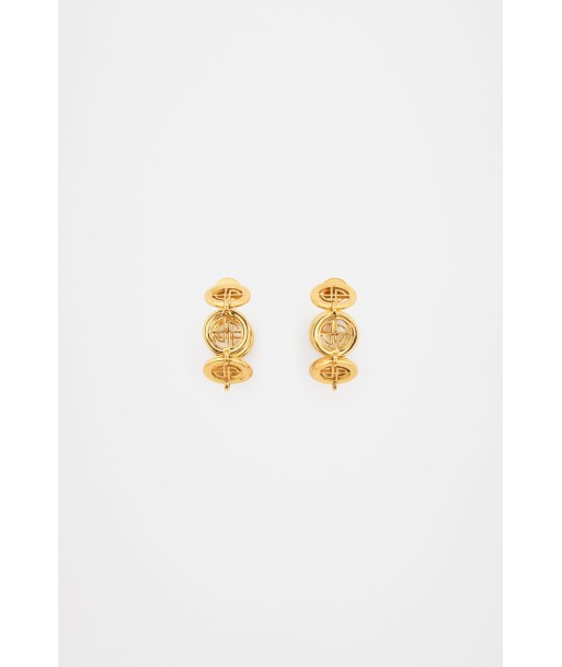 JP hoop earrings in gold-plated brass Amélioration de cerveau avec