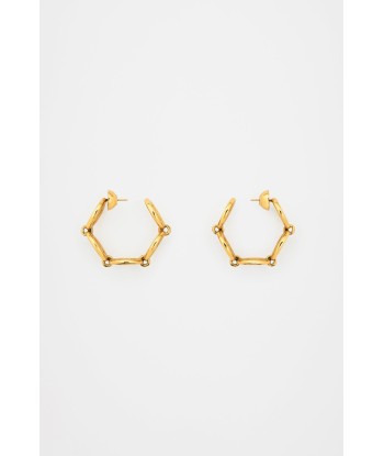 JP hoop earrings in gold-plated brass Amélioration de cerveau avec