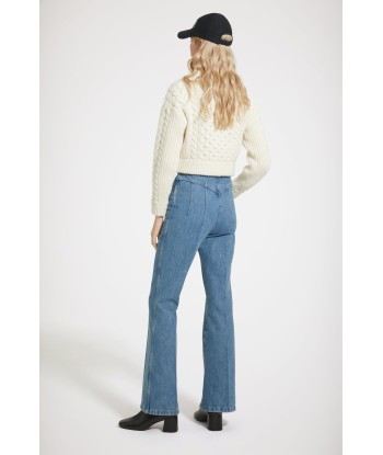 Flared trousers in organic cotton denim Paris Déstockage Promo