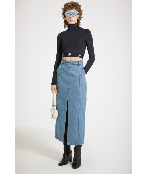 Slit midi skirt in organic cotton denim sélection de produits