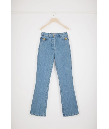 Flared trousers in organic cotton denim Paris Déstockage Promo