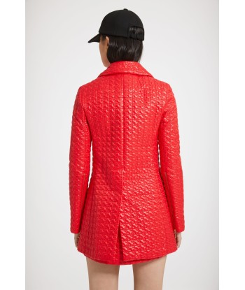 Longline zipped jacket in eco-friendly quilted nylon destockage