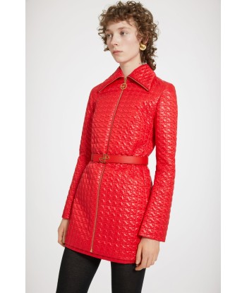 Longline zipped jacket in eco-friendly quilted nylon destockage