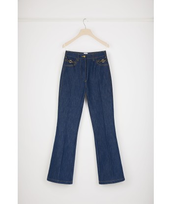 Flared trousers in organic cotton denim Paris Déstockage Promo