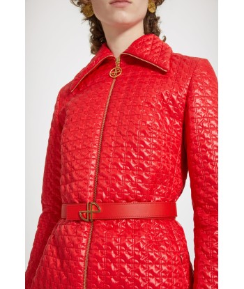 Longline zipped jacket in eco-friendly quilted nylon destockage