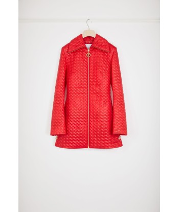 Longline zipped jacket in eco-friendly quilted nylon destockage