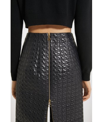 Zip-back midi pencil skirt in eco-friendly quilted nylon À commander