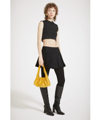 Smock crop top in eco-friendly faille de France