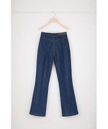 Flared trousers in organic cotton denim Paris Déstockage Promo