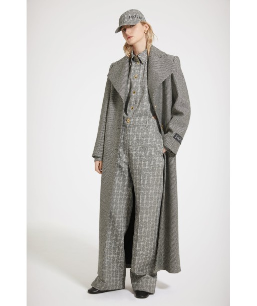 Long tailored coat in textured wool le des métaux précieux