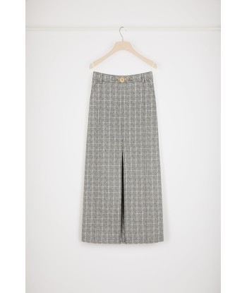 Slit midi skirt in cotton jacquard en ligne