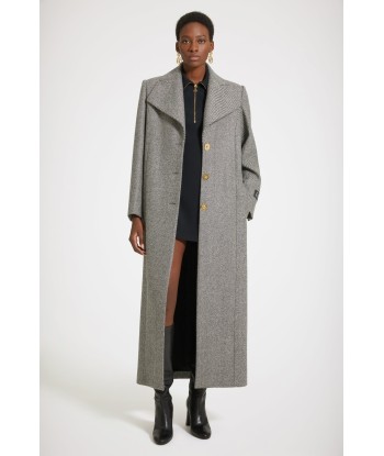 Long tailored coat in textured wool le des métaux précieux