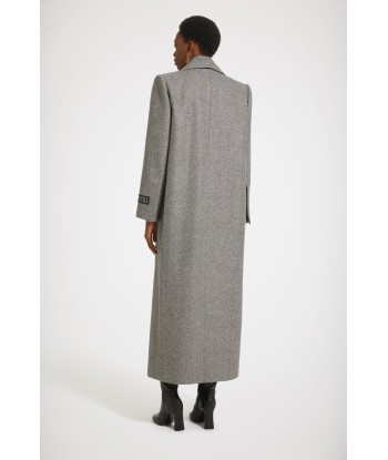 Long tailored coat in textured wool le des métaux précieux