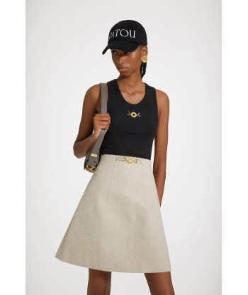 Medallion mini skirt in organic cotton jacquard en ligne