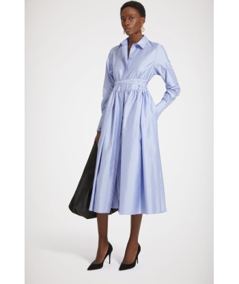 Midi shirt dress in eco-friendly satin brillant des détails fins