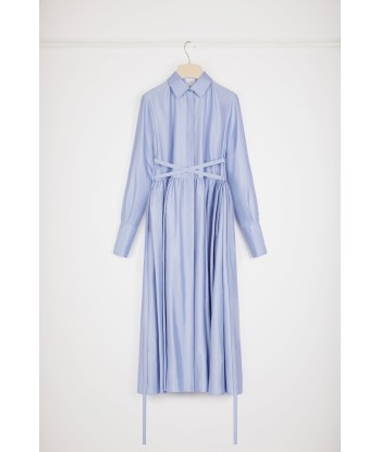 Midi shirt dress in eco-friendly satin brillant des détails fins