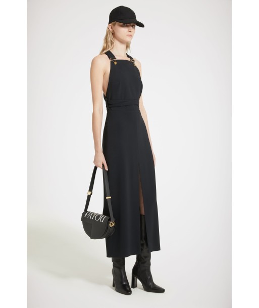 Dungaree midi dress in technical crepe est présent 