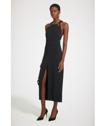 Dungaree midi dress in technical crepe est présent 