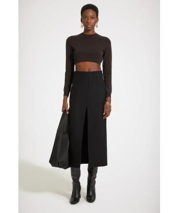 Slit midi skirt in wool-blend felt Venez découvrir notre 