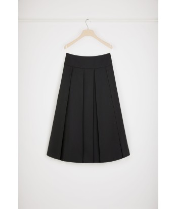 Pleated midi skirt in technical wool twill prix