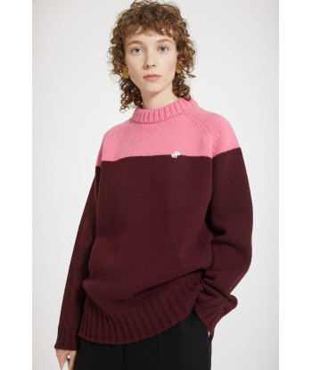 Two-tone jumper in sustainable wool and cashmere Venez acheter