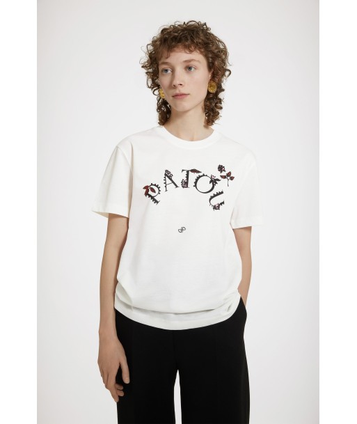 Floral Patou curved logo t-shirt in organic cotton sur le site 