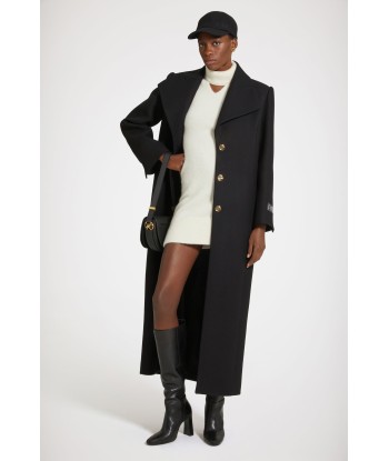 Long tailored coat in wool-blend felt pas cheres