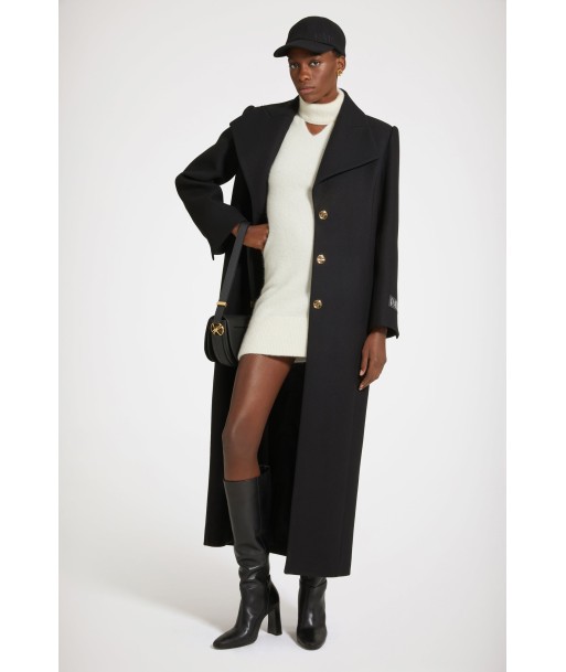 Long tailored coat in wool-blend felt pas cheres