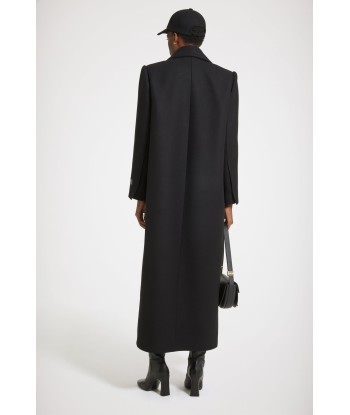 Long tailored coat in wool-blend felt pas cheres