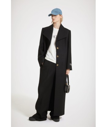 Long tailored coat in wool-blend felt pas cheres