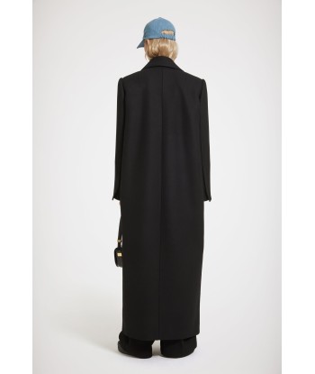 Long tailored coat in wool-blend felt pas cheres