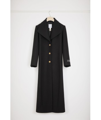 Long tailored coat in wool-blend felt pas cheres