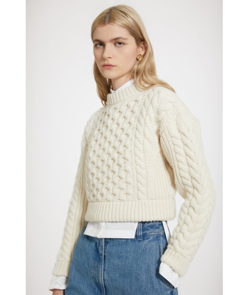 Mixed cable knit jumper in wool and cashmere Pour