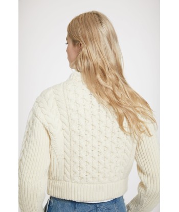 Mixed cable knit jumper in wool and cashmere Pour