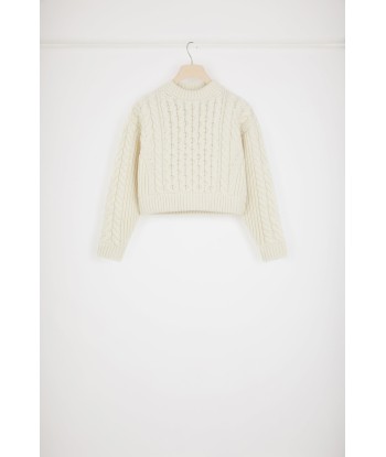 Mixed cable knit jumper in wool and cashmere Pour